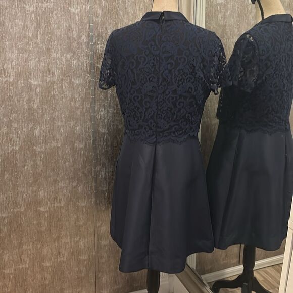 ERIN Erin Fetherston Elegant Navy Lace detailed Dress, US12 - Picture 11 of 13